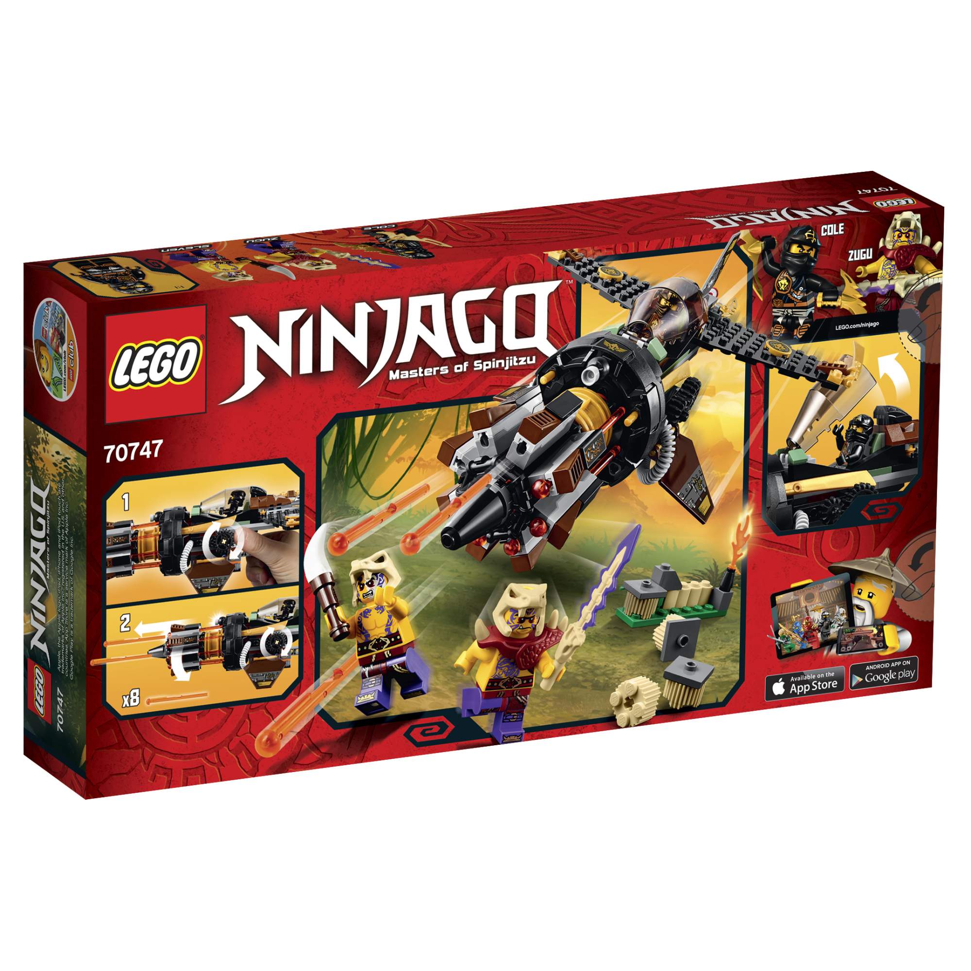 Купить конструктор LEGO Ninjago Скорострельный истребитель Коула (70747),  цены на Мегамаркет | Артикул: 100000075692