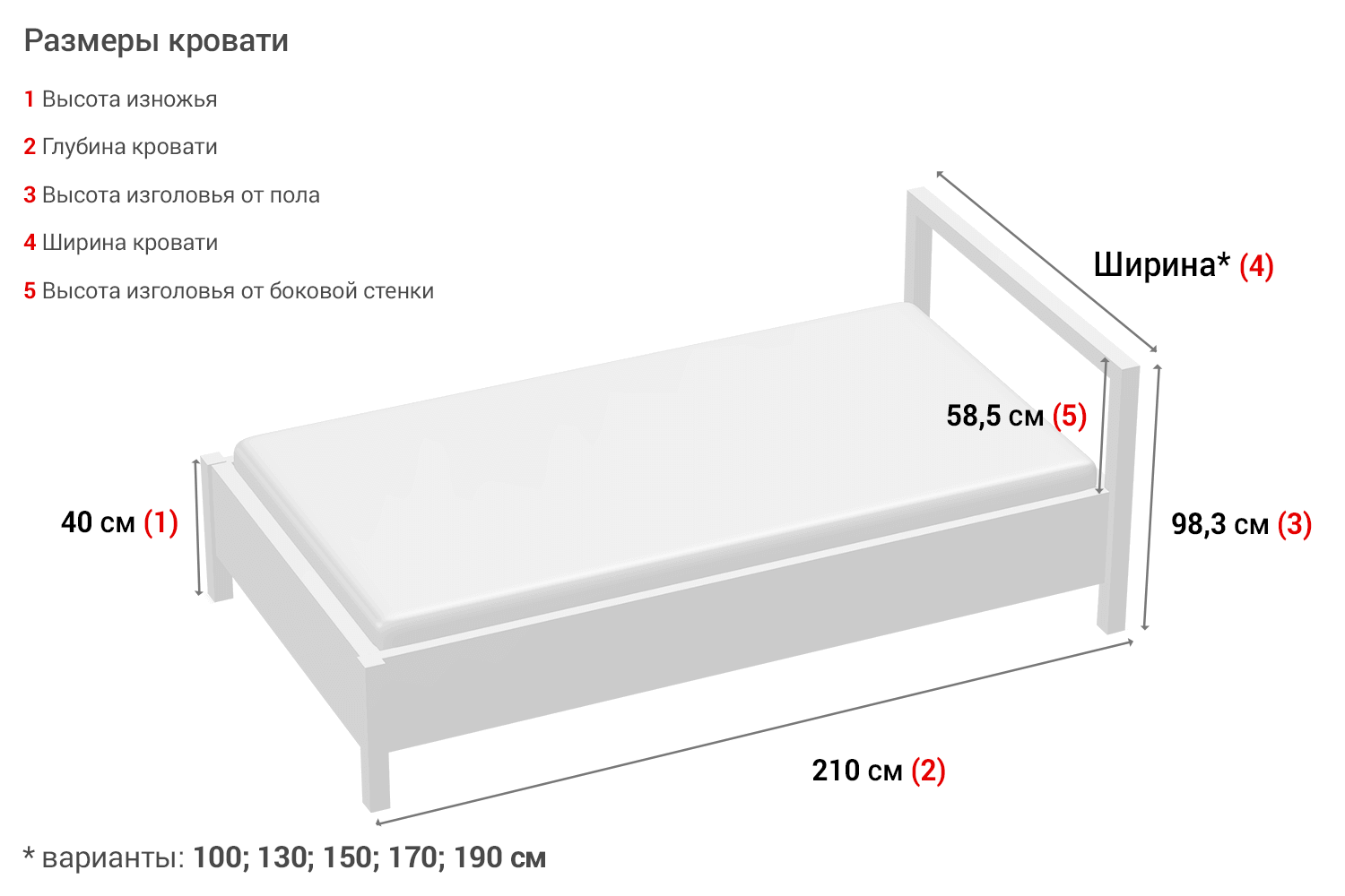 Кровать 130 на 190