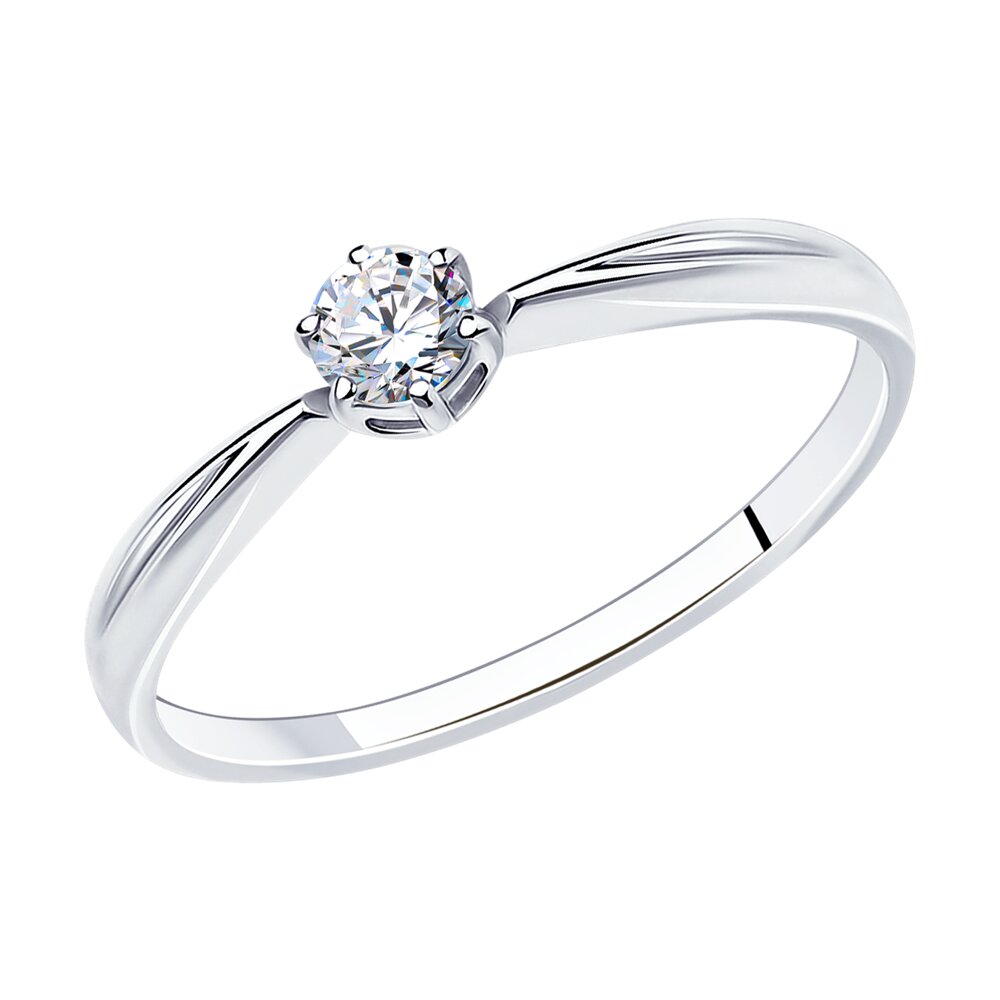 Кольцо из серебра с фианитом р 19 Diamant 94-110-01376-1