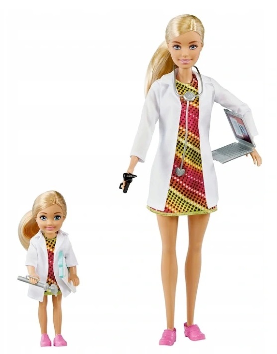 Игровой набор Mattel Barbie Я могу стать с Барби и Челси Музыкант теннисист, доктор GNF01