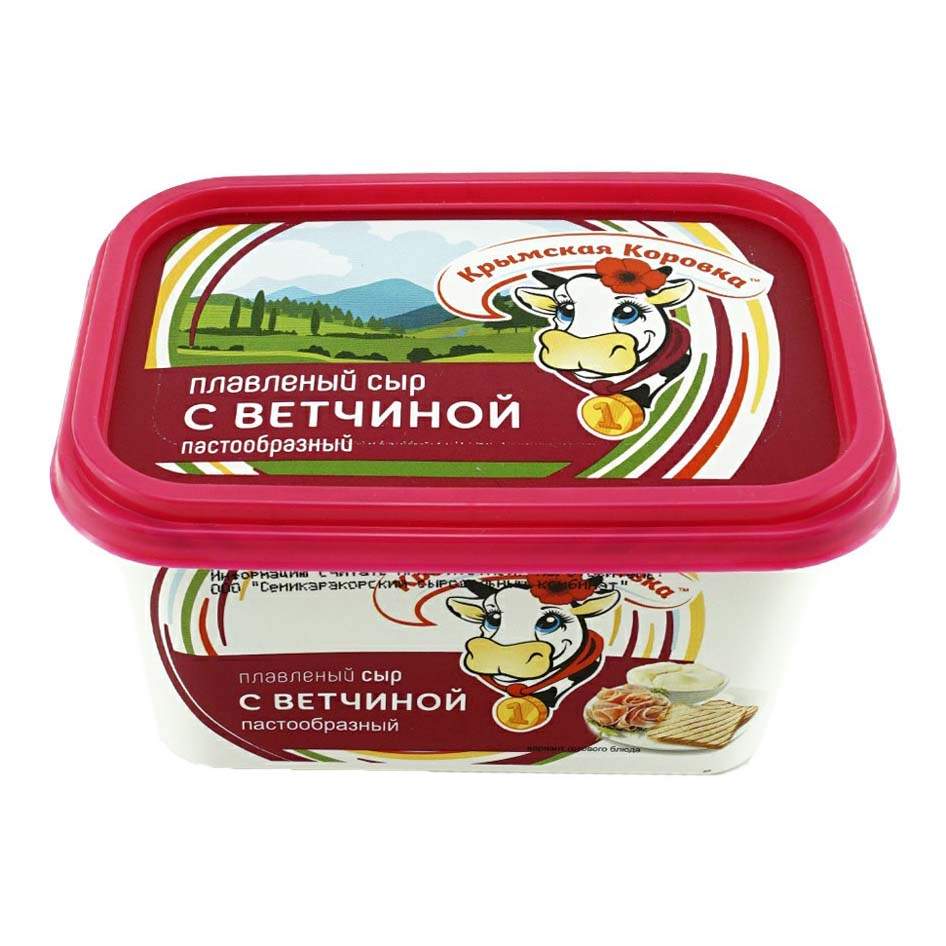 Плавленый сыр Крымская коровка С ветчиной 50% 380 г