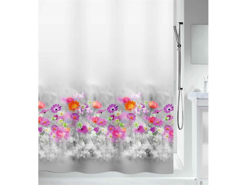 Штора декоративная для ванной комнаты Spirella Abella Grey/Pink tex 180X200