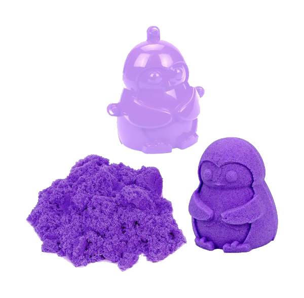 Кинетический песок 0,5 кг, цвет Фиолетовый, 3D формочка