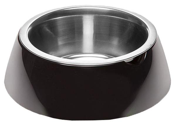 Одинарная миска для кошек и собак Ferplast, пластик, резина, сталь, черный, 0.85 л