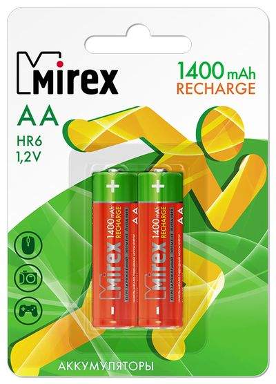 Аккумуляторная батарея Mirex HR6-14-E2 2 шт - купить в Москве, цены на Мегамаркет | 600000281293
