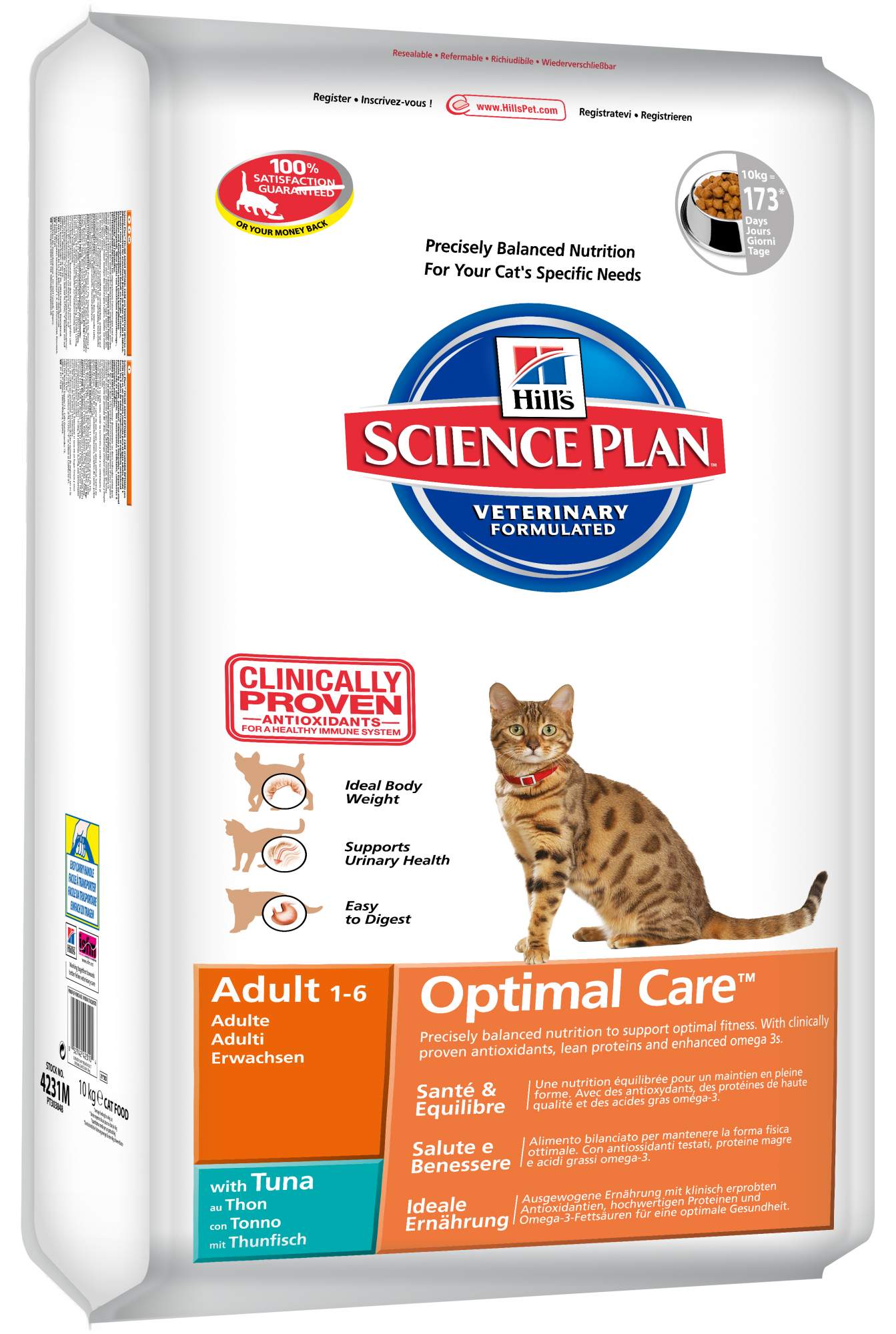 Сухой корм для кошек Hill's Science Plan Optimal Care, тунец, 10кг
