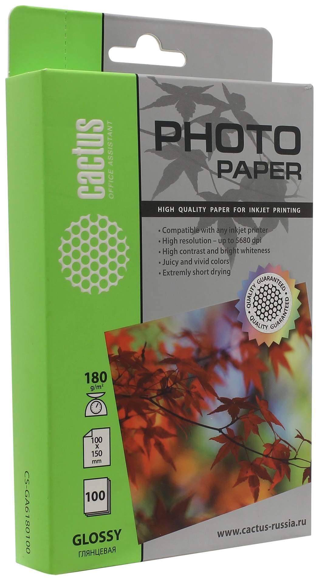 Фотобумага для принтера Cactus CS-GA6180100 Standart Белый 100 листов