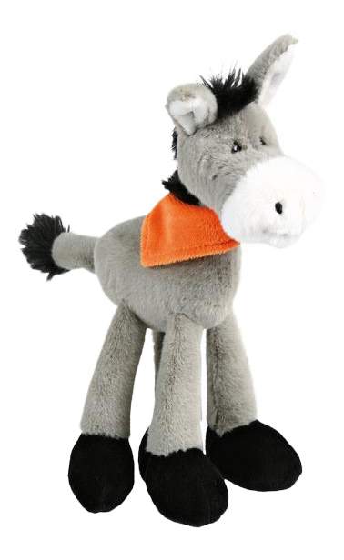 Мягкая игрушка для собак TRIXIE Ослик с банданой, серый, 24 см