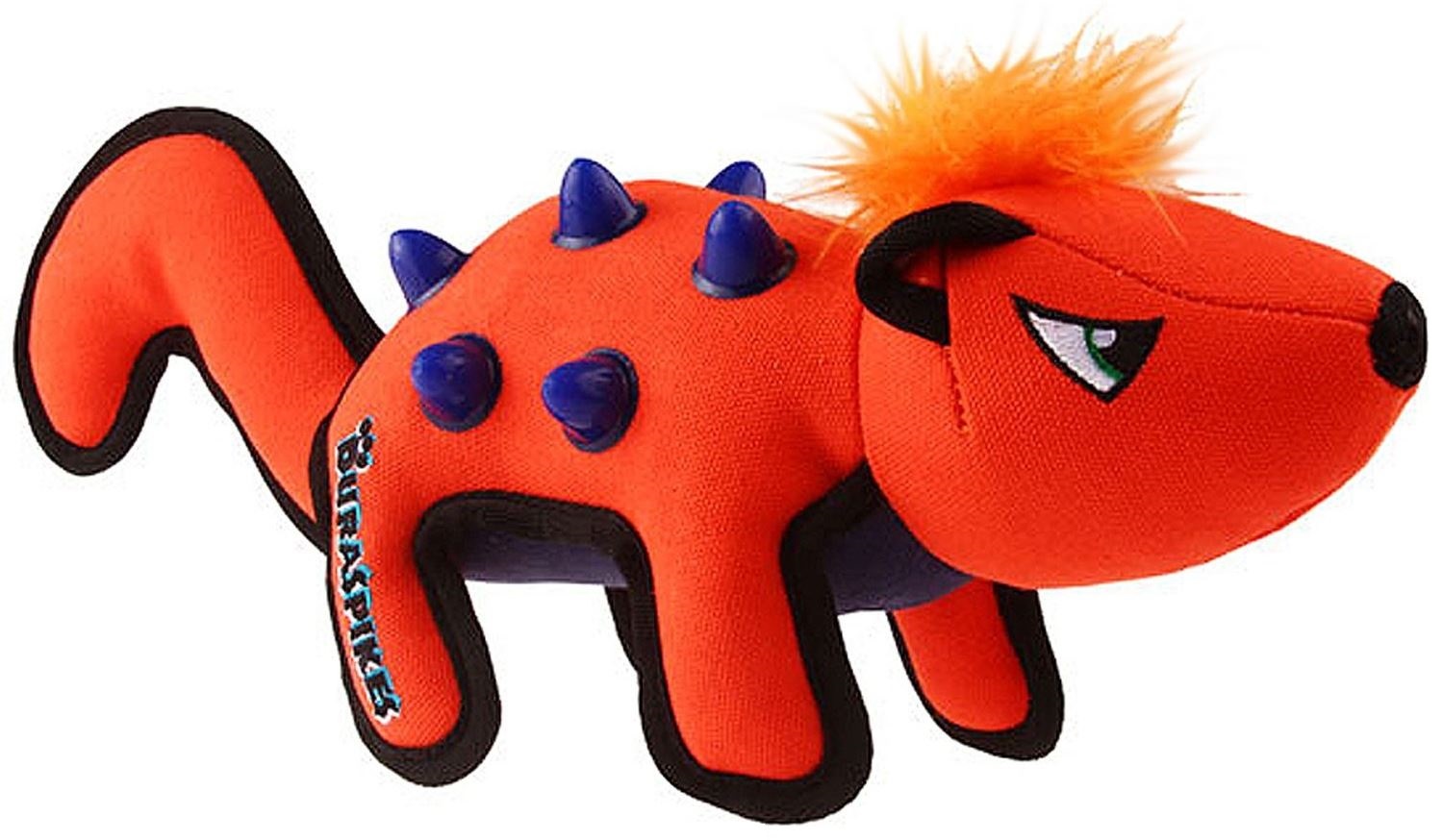 Мягкая игрушка для собак GiGwi Дюраспайк-Енот, оранжевый, синий, черный, длина 36 см