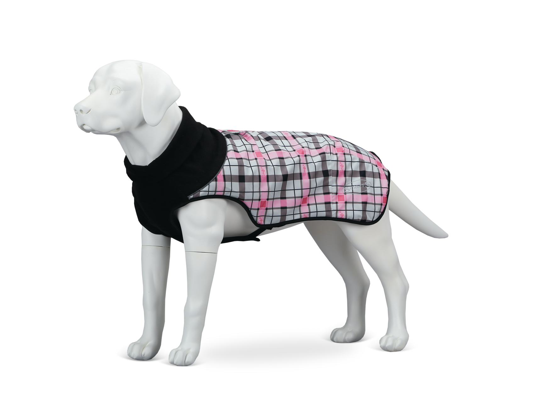 Попона для собак Scruffs Thermal, согревающая, серо-розовый квадрат, длина спины 40 см