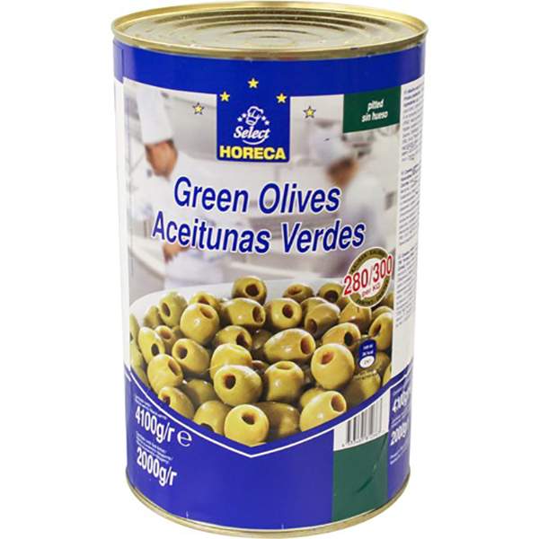 Оливки Horeca verdes зеленые без косточки 4250 мл