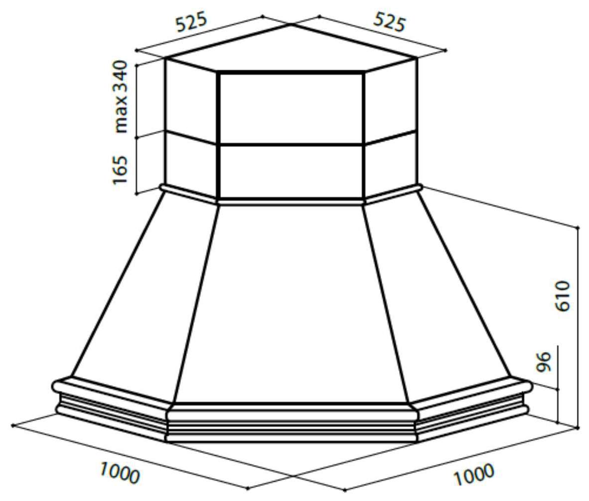 Купить Угловую Вытяжку 1000х1000