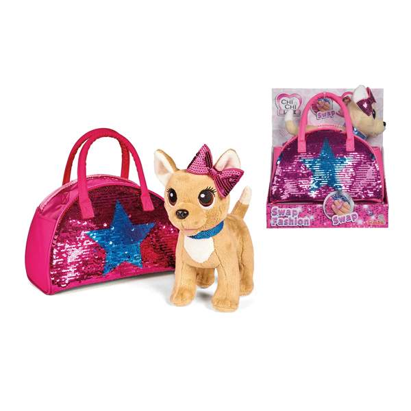 Детская плюшевая собачка Simba Chi-Chi love Городская мода с сумочкой и стикерами, 20 см 5893244
