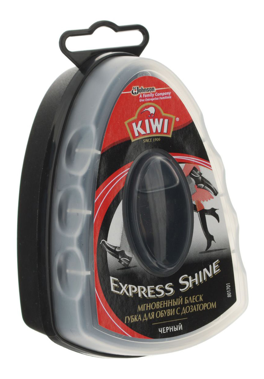 Губка для обуви Kiwi Экспресс с дозатором черная