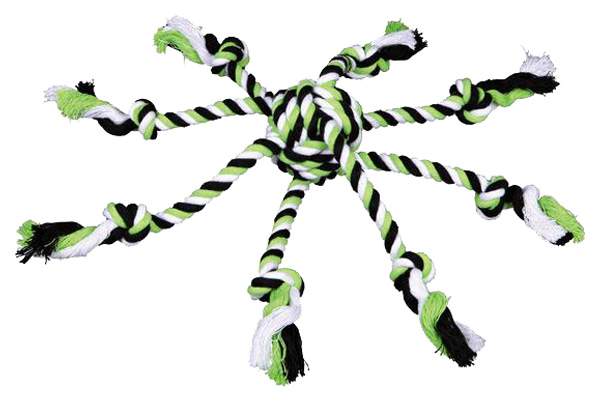 Грейфер для собак TRIXIE Denta Fun Rope Toy with Woven-in Ball 7 см, разноцветный, 44 см