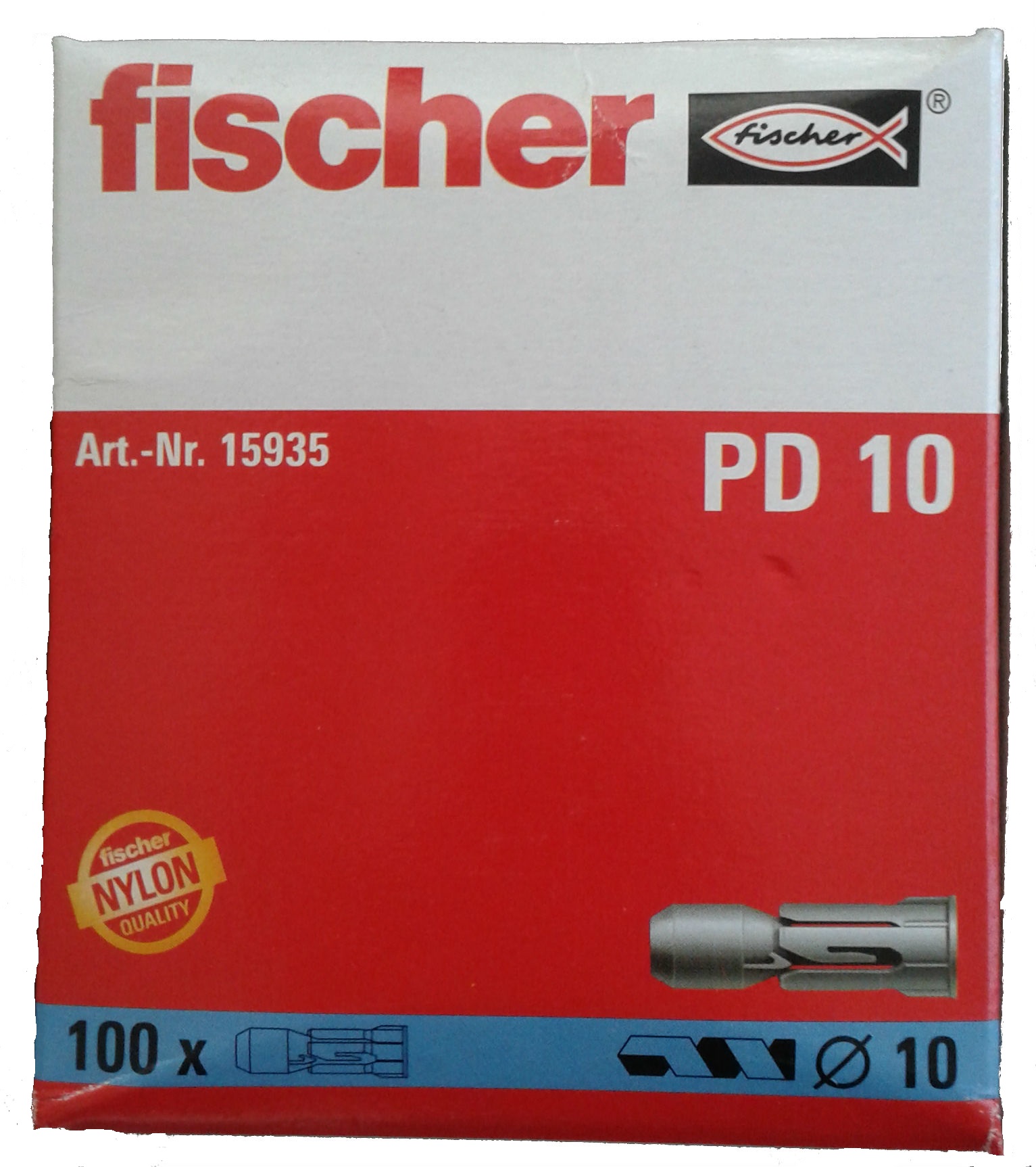 Дюбель для ГКЛ Fischer PD10 (100 шт) 15935