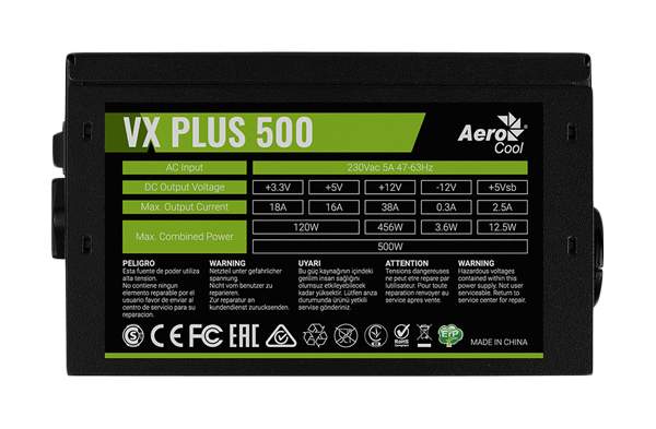 Блок питания AeroCool VX-500 PLUS 500W (VX PLUS 500) - купить в Ресурс-Медиа, цена на Мегамаркет