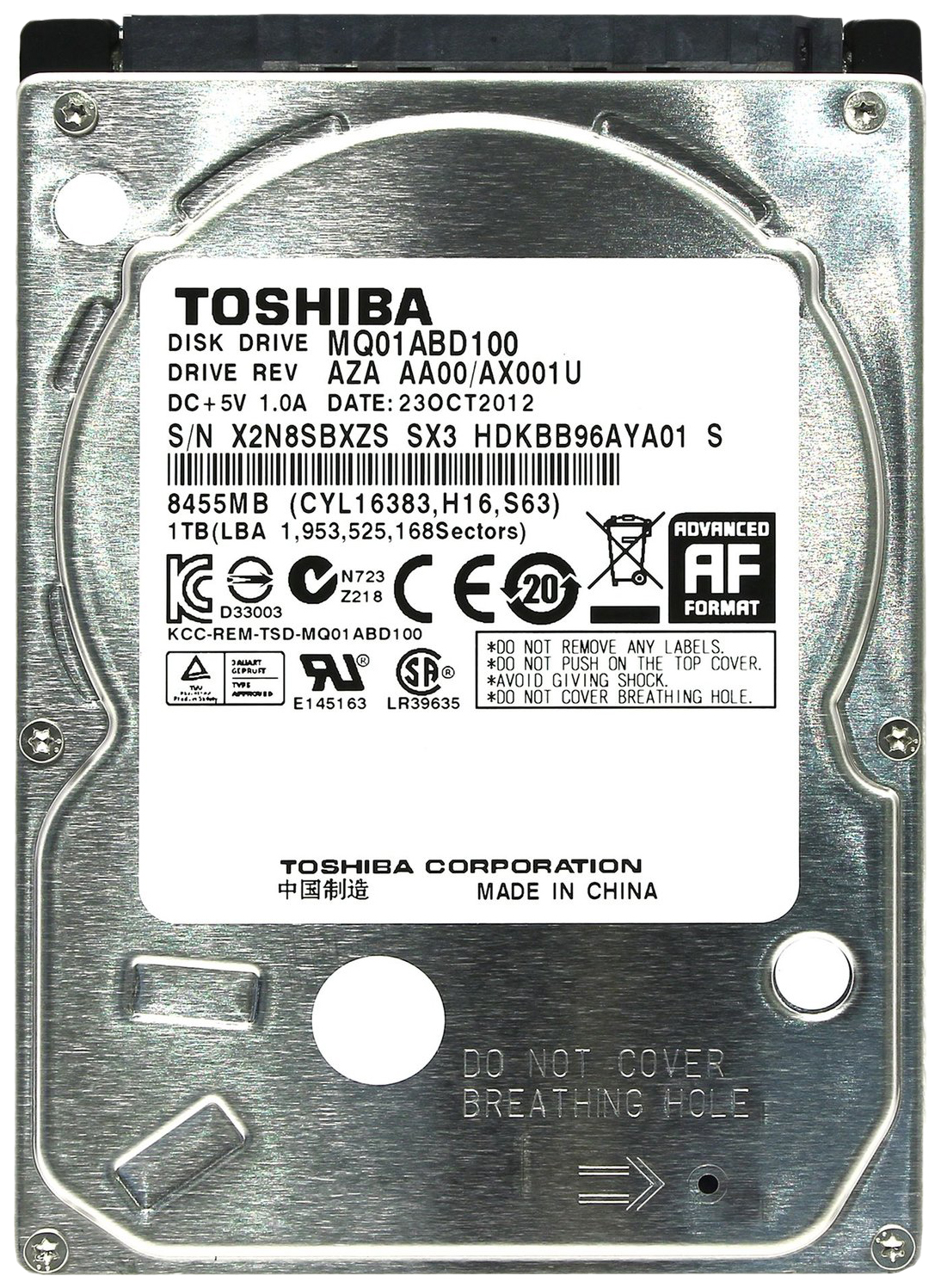 Жесткие диски toshiba виды