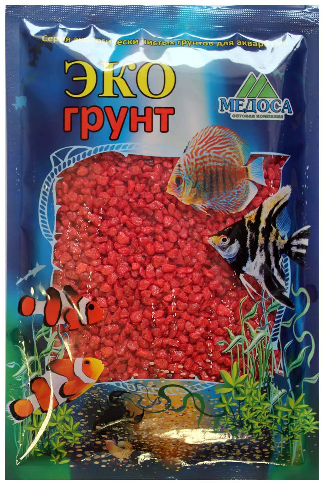 Грунт для аквариума ЭКОгрунт Мраморная крошка Красная 2 - 5 мм 1 кг