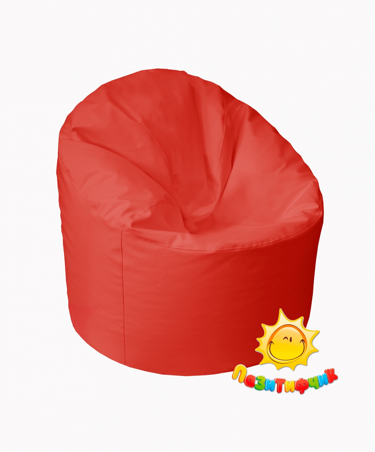 Кресло-мешок Пенек Пазитифчик красный (экокожа) 110х100 см