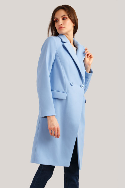 Пальто женское Finn Flare B19-11007 голубое XS