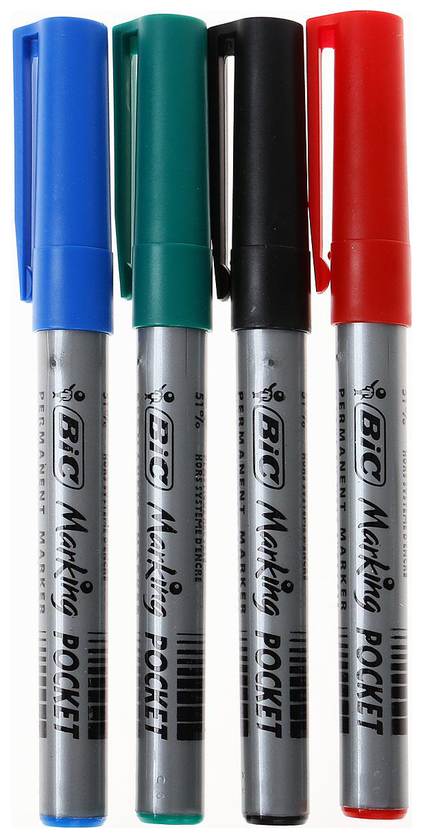 Маркер краска berlingo. Bic marker pocket. bic marking pocket. bic набор маркеров marking pocket (8803221), 4 шт..