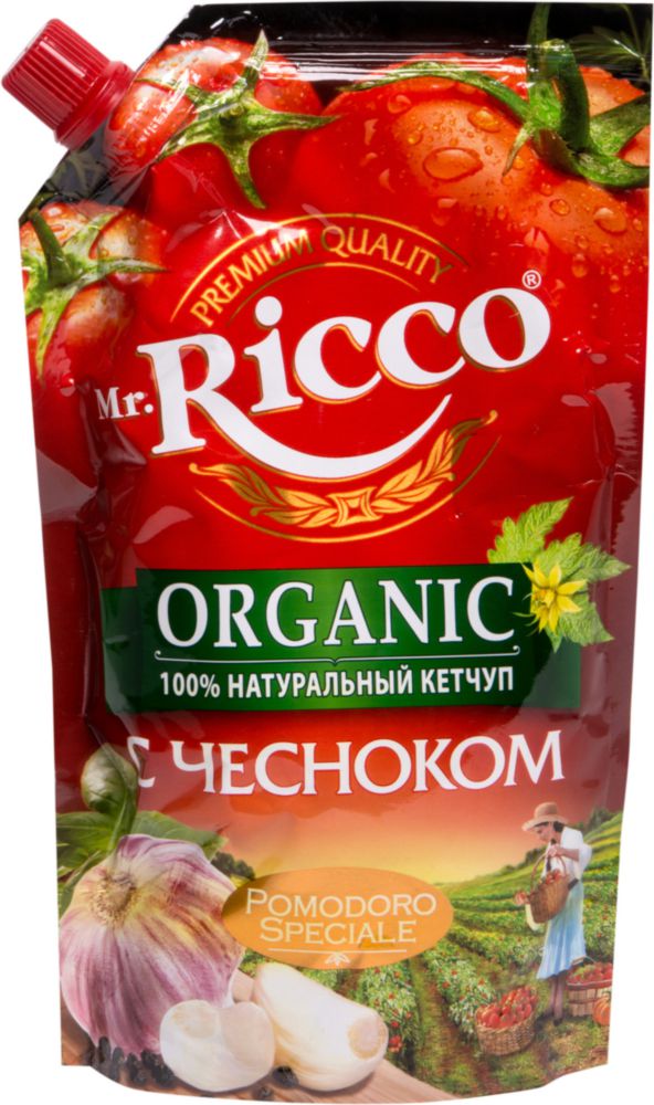 Кетчуп Mr.Ricco оrganic с чесноком 350 г