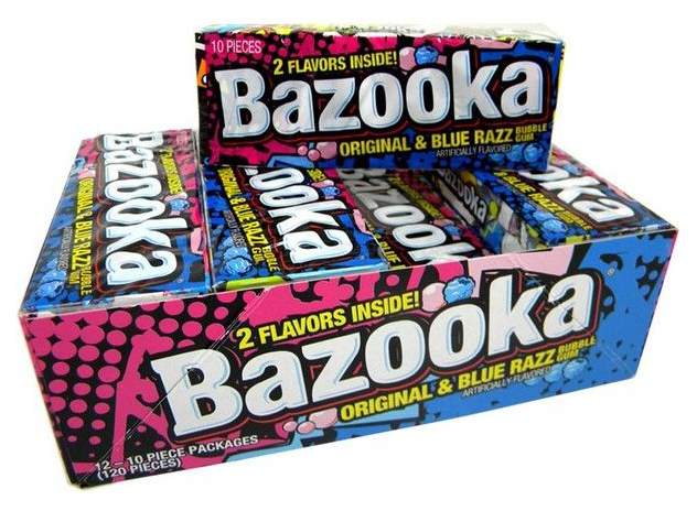 Bella bazooka. Жевательная резинка Bazooka. Американская жвачка. Жевательная резинка супербазкка. Супер базука жевательная резинка.