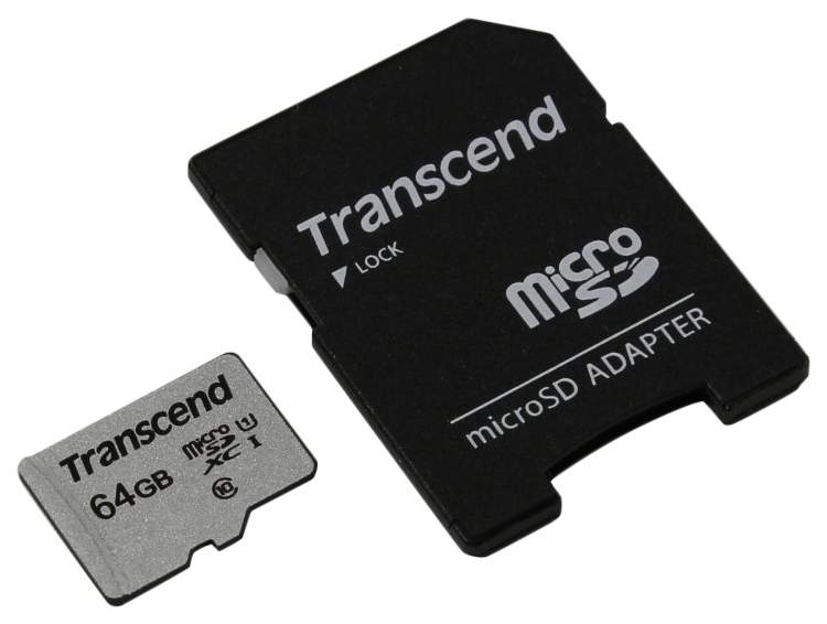 Карта памяти Transcend Micro SDHC TS64GUSD300S-A 64GB, купить в Москве, цены в интернет-магазинах на Мегамаркет