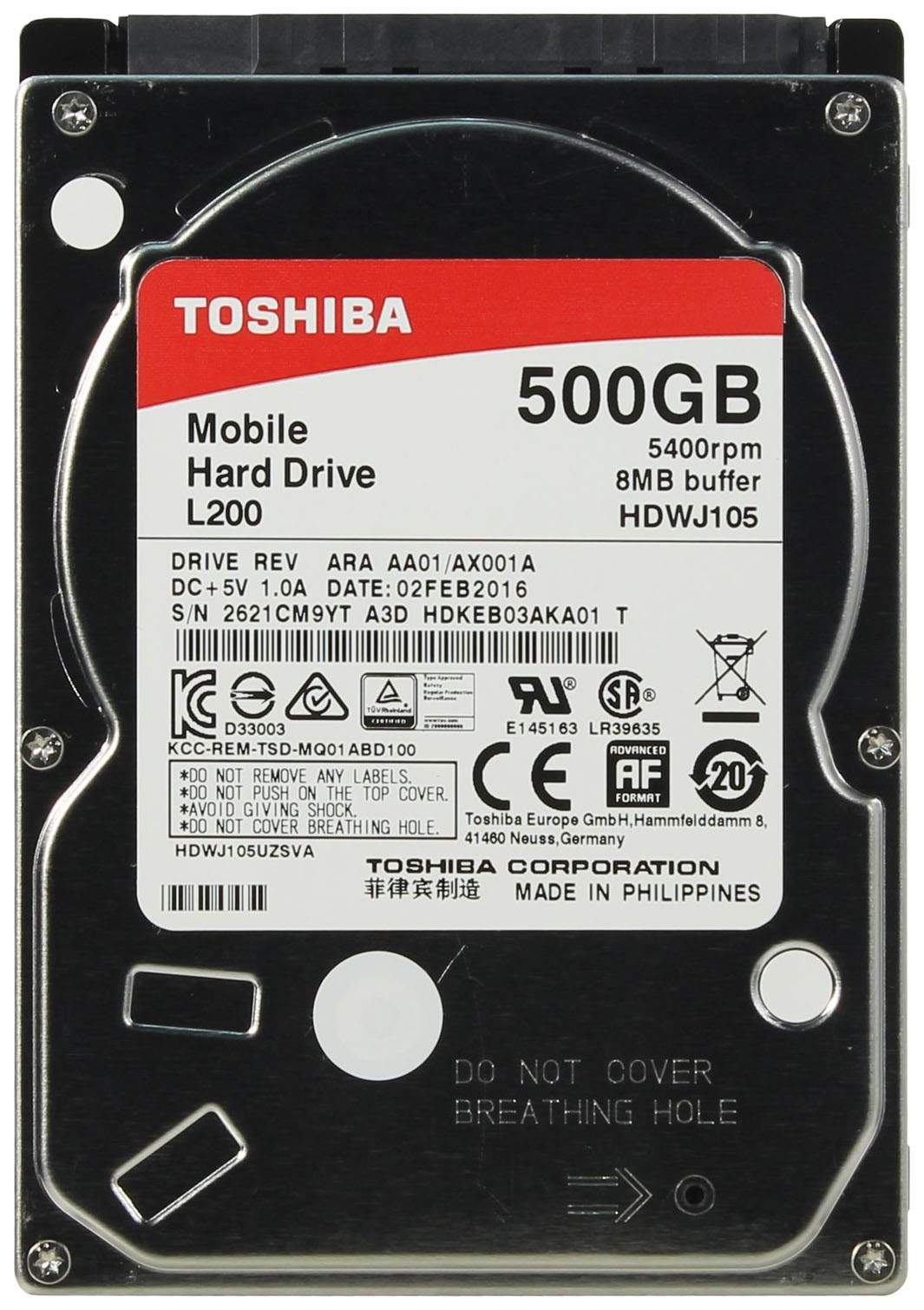 Жесткий диск Toshiba L200 500ГБ (HDWJ105UZSVA) - купить в Москве, цены в интернет-магазинах Мегамаркет
