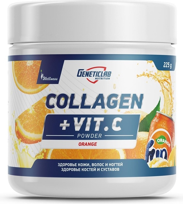 Geneticlab Collagen + vit.C 225 г Апельсин - купить в Мегамаркет Москва, цена на Мегамаркет