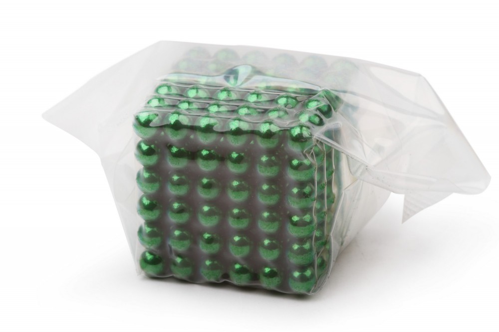 Куб из магнитных шариков Forceberg Cube 5 мм,зелёный,216 эл.