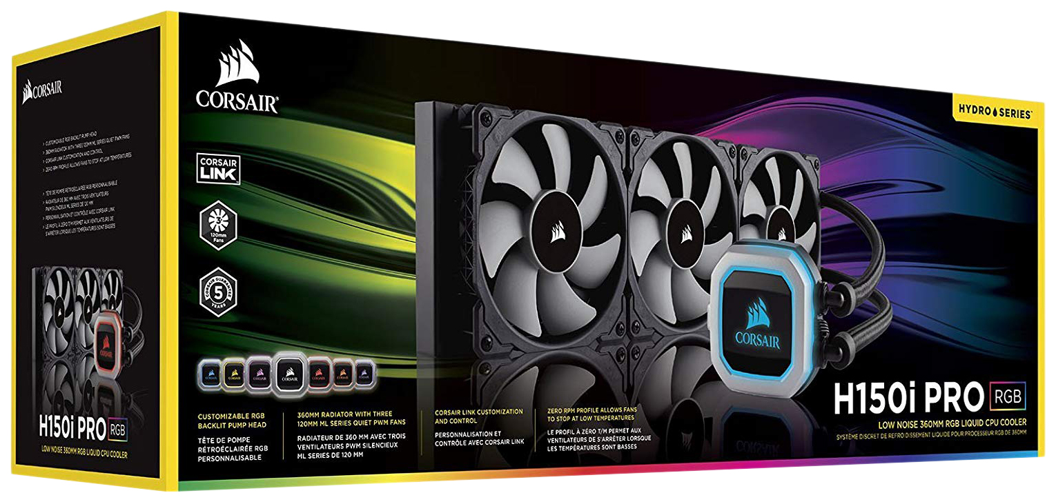 150 h s. Corsair h150i Pro RGB. Corsair Hydro Series h150i Pro RGB 360mm. Corsair h150i Pro CPU Cooler. Corsair Hydro x 4 вентилятора.