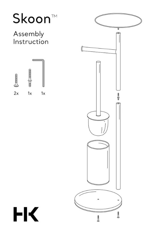 Держатель для туалетной бумаги Housekult Skoon с ёршиком и полочкой