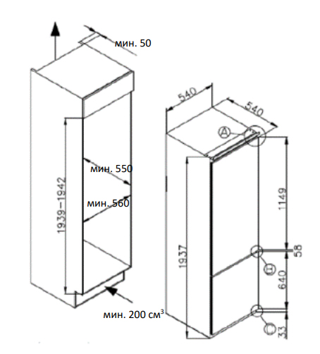 Gorenje rki4182e1 схема встраивания