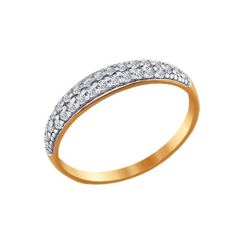 Кольцо из золота р. 18 SOKOLOV 016619, фианит - купить в Москве, цены на Мегамаркет | 100029611418