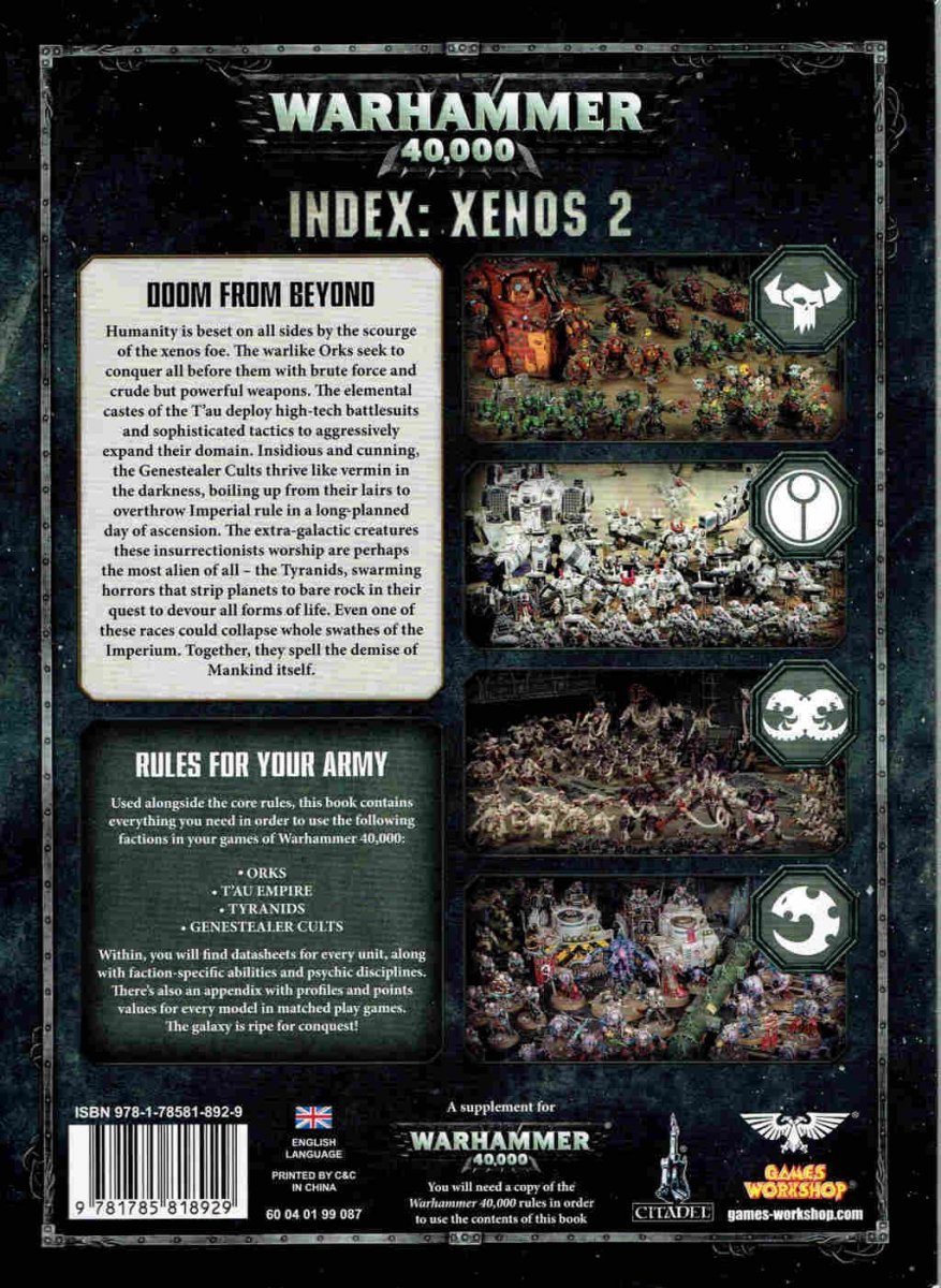 Книга правил для настольной игры Games Workshop Warhammer 40000: INDEX -  XENOS VOL 1 - купить в Умные игры, цена на Мегамаркет