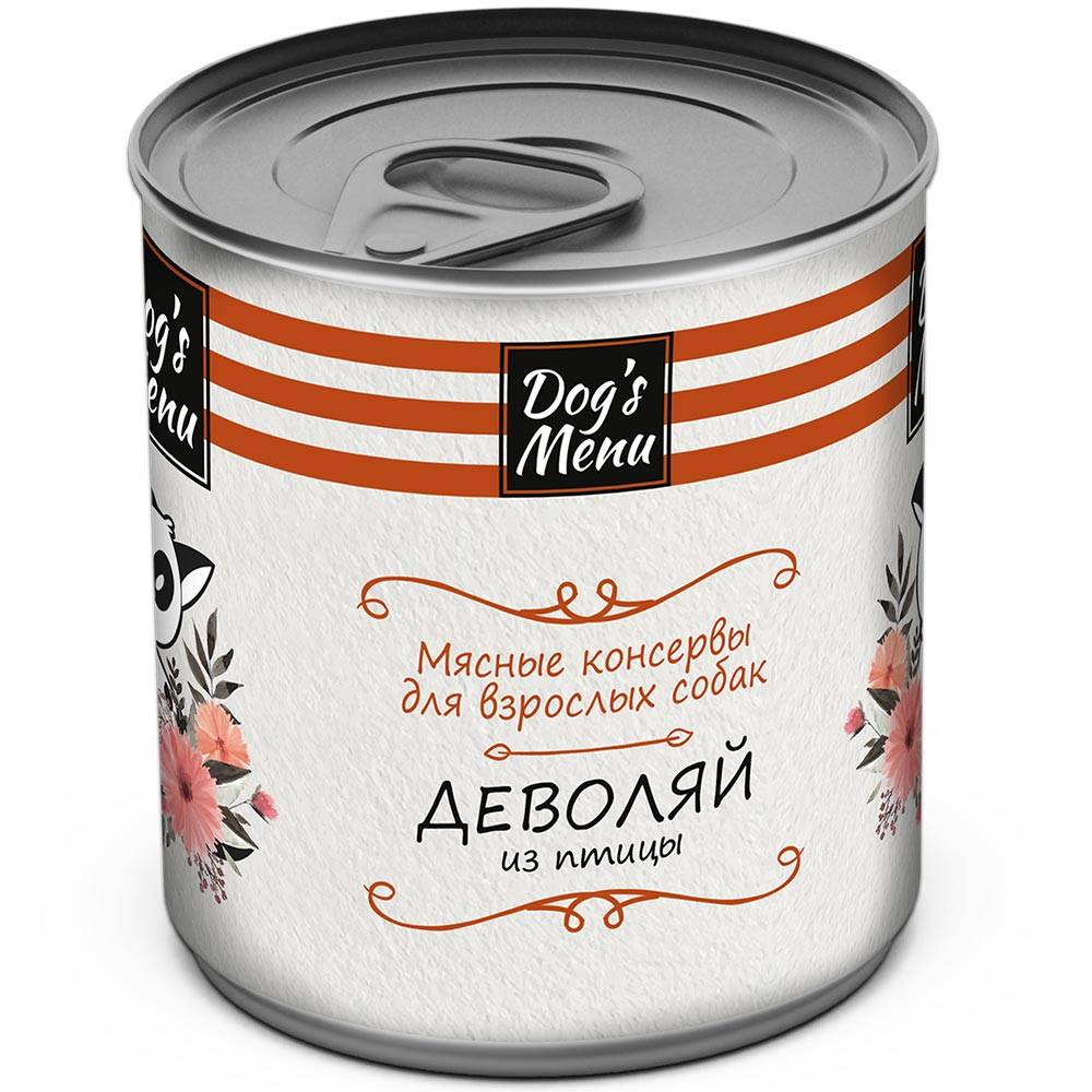 Влажный корм для собак Dogs Menu Деволяй , домашняя птица, 9шт, 750г -  отзывы покупателей на маркетплейсе Мегамаркет | Артикул товара:100028302156