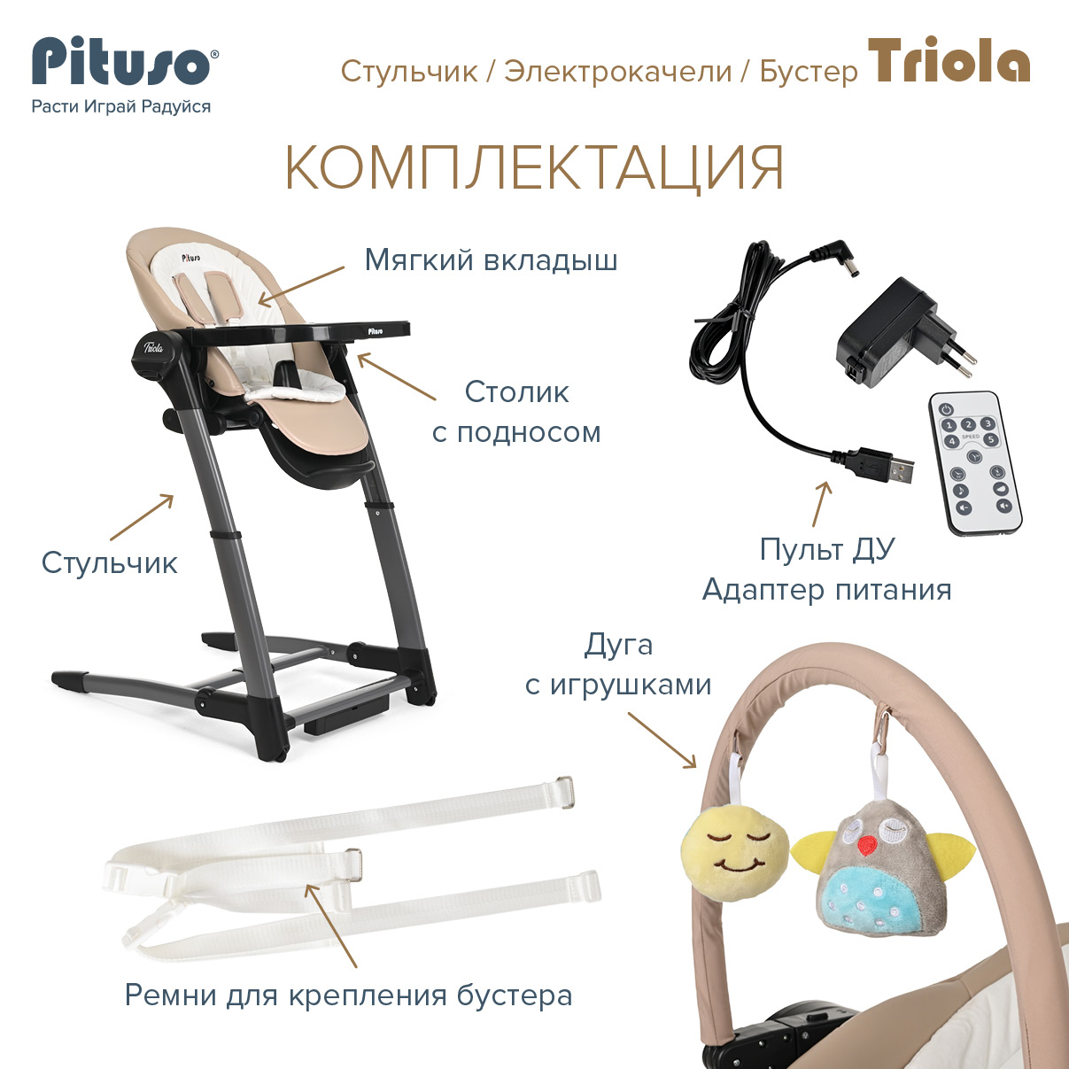 Стул для кормления pituso 3 в 1