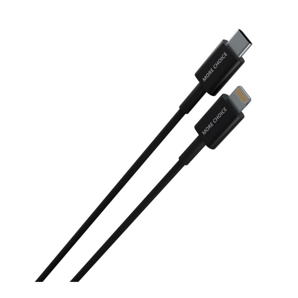 Дата-кабель Smart USB 2.4A PD 30W для Apple 8-pin Type-C More Choice K71Si Black