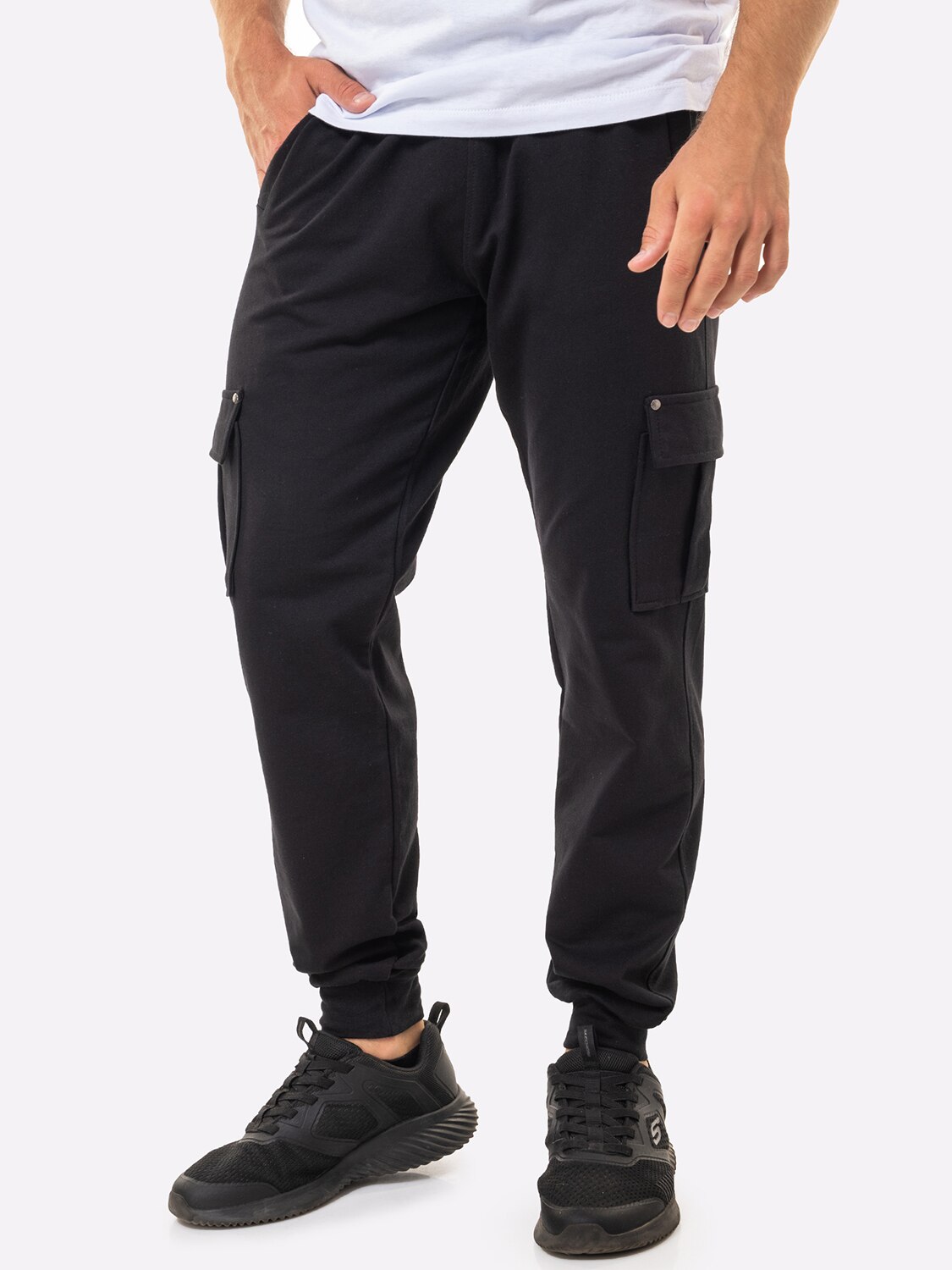 Спортивные брюки мужские HappyFox 9117 черные 50 RU - купить в Happywear, цена на Мегамаркет