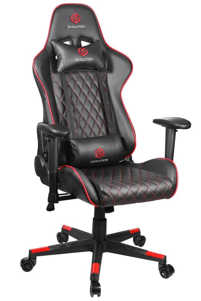Игровое компьютерное кресло Evolution TACTIC 1 BLACK/RED, Экокожа, красный, черный - купить в Москве, цены на Мегамаркет | 100049959192