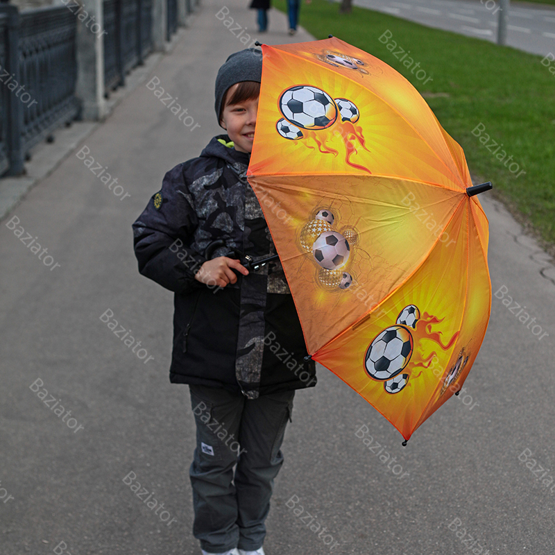 Зонт детский Rain Lucky для мальчиков Футбольный мяч со свистком, желтый