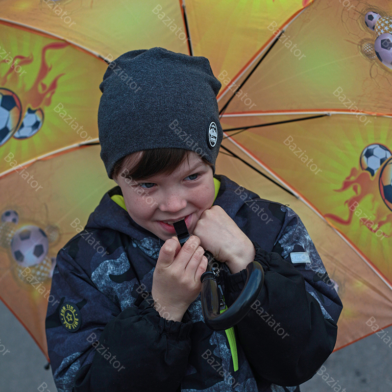 Зонт детский Rain Lucky для мальчиков Футбольный мяч со свистком, желтый