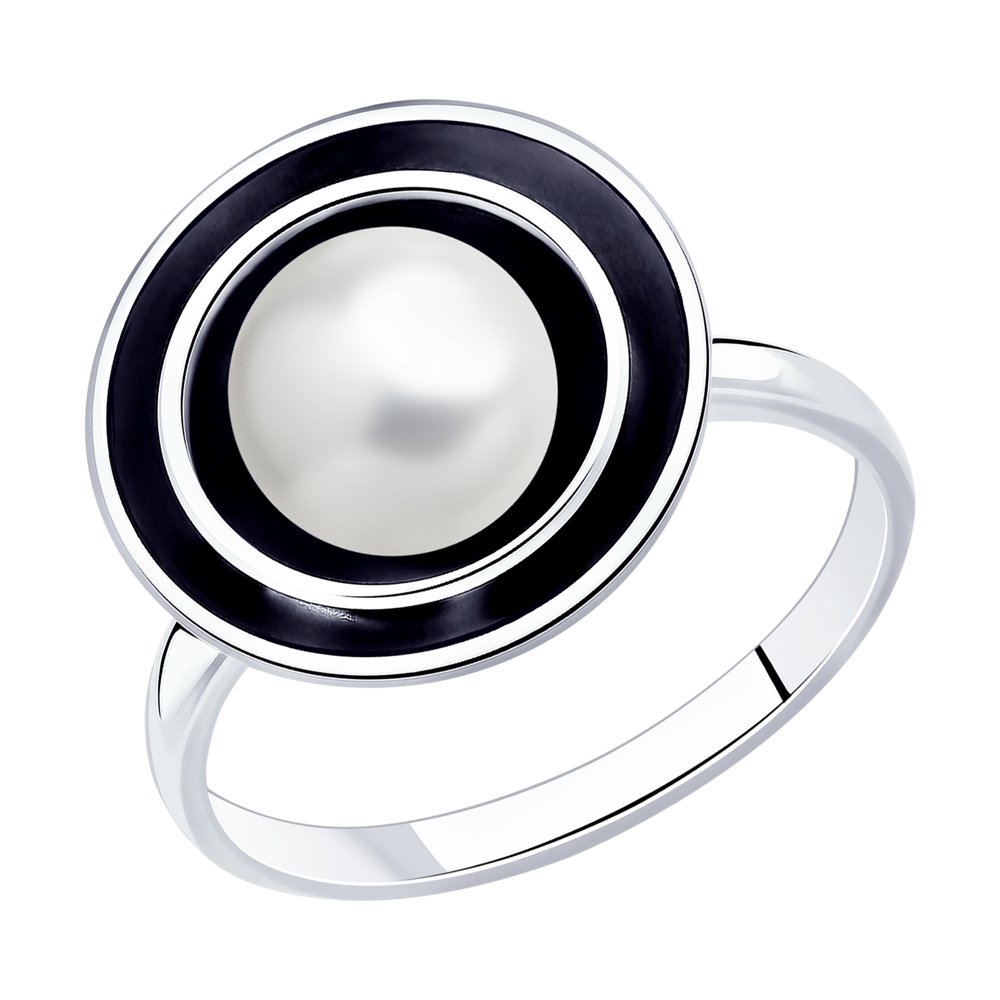 Кольцо из серебра с искусственным жемчугом р 17 SOKOLOV 95010123