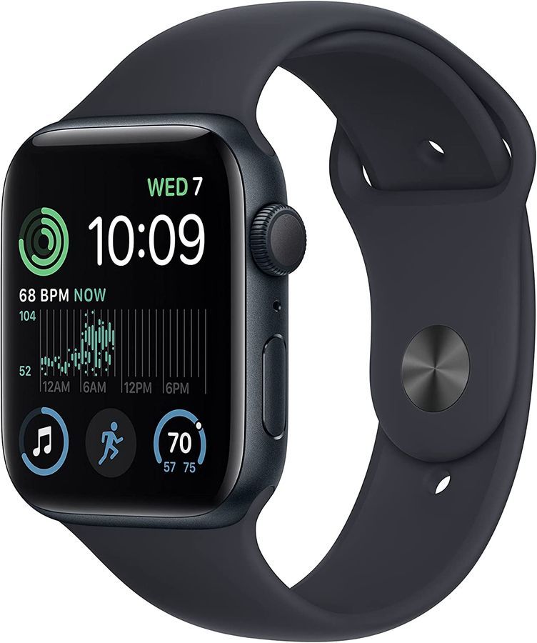 Смарт часы Apple Watch Series SE Gen 2 44мм Midnight Aluminum Case Black/Black, купить в Москве, цены в интернет-магазинах на Мегамаркет