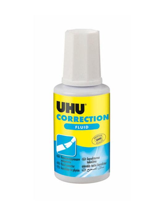 Корректирующая жидкость с наконечником-кисточкой UHU, 20 мл/ 3 шт.