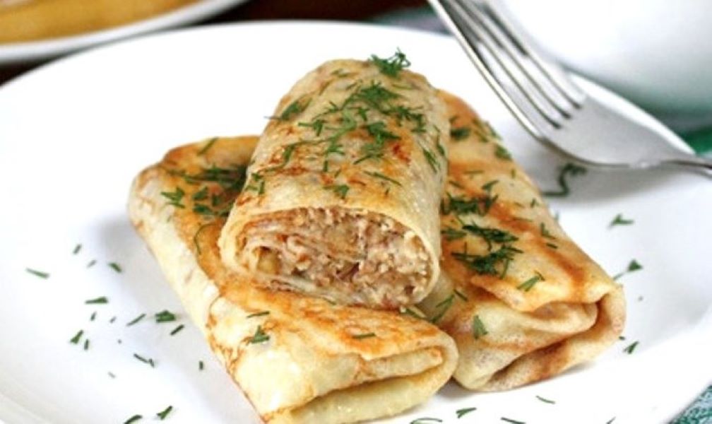 Блины с начинкой мясо