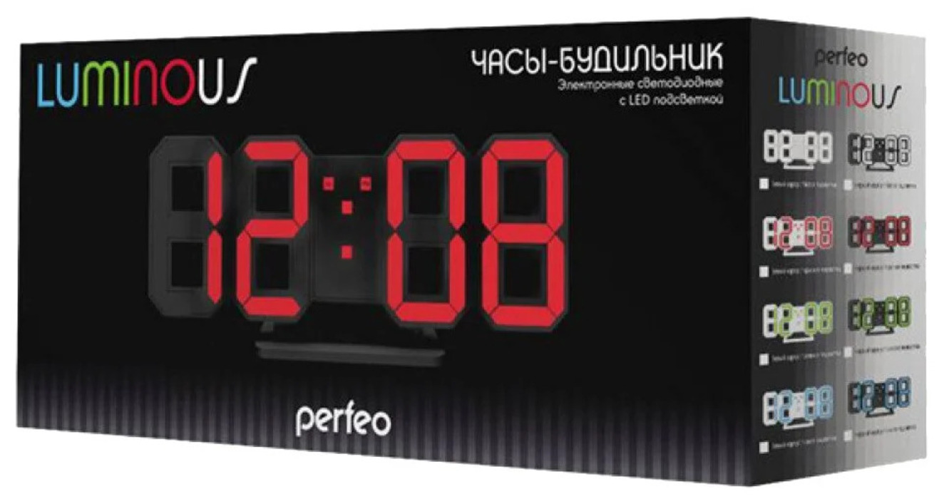 Инструкция часов perfeo. Часы Perfeo Luminous PF-663. Часы-будильник Perfeo Luminous. Часы настольные Perfeo Luminous. Часы-будильник Perfeo led Luminous.