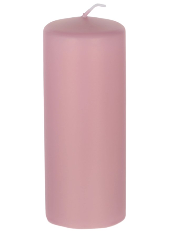 Декоративная свеча Wenzel Velours розовая 6 х 15 см